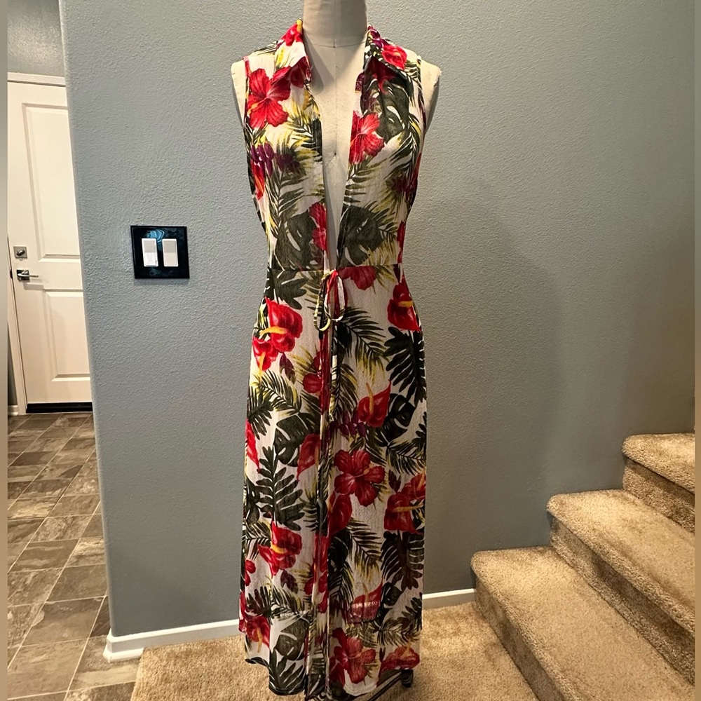 Ember Floral Sleeveless Maxi Cardigan